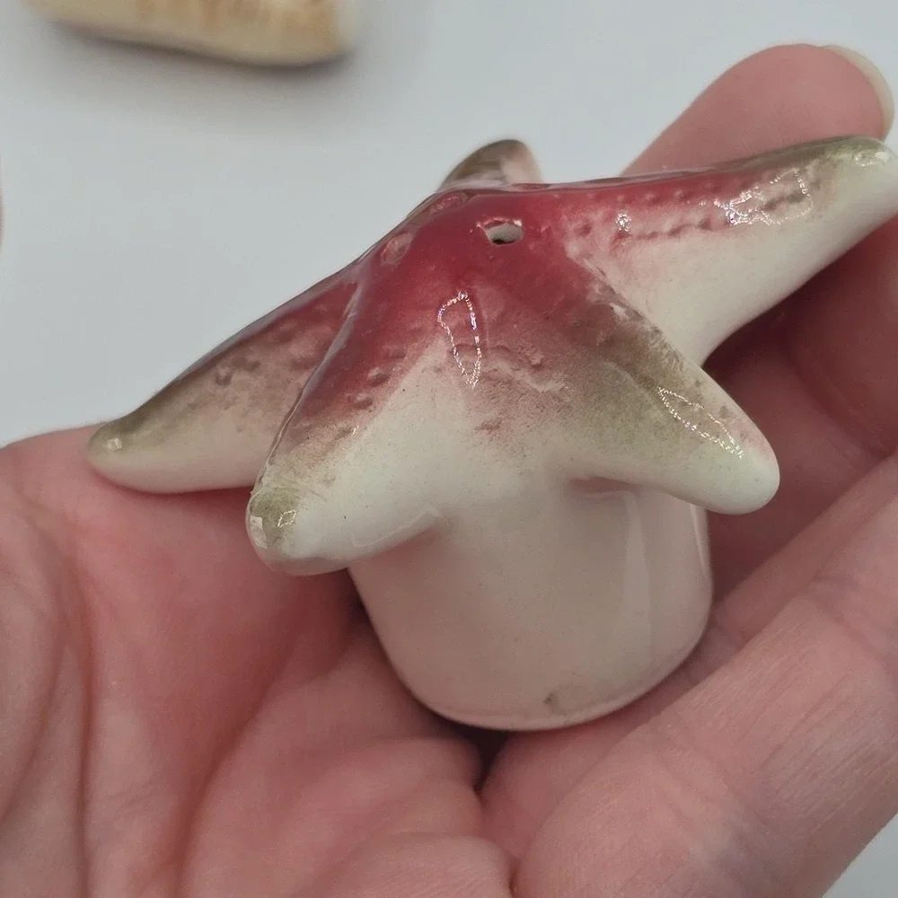 Starfish Shell Salt Pepper Shakers Beach Ocean Vintage Japanese Mid Century